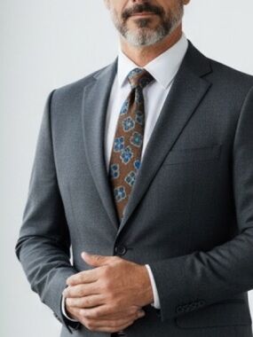 Vintage Giorgio Armani brown & blue silk tie
